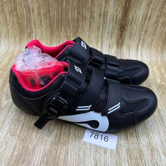 Peloton Indoor Cycling Shoes Women's Size 7 EU 38 Black Red Spin Bike - Picture 10 of 10